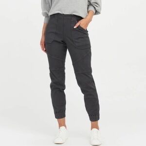 Spanx Stretch Twill Cargo Jogger Sz small grey black